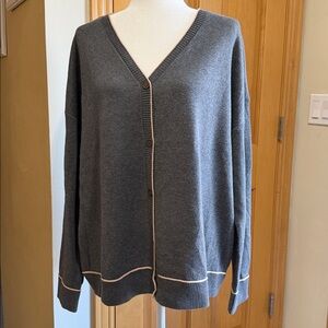 Staccato Women's 2X Button down Cardigan Grey Sweater